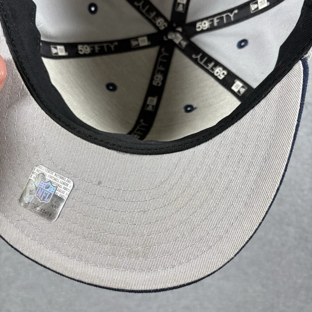 New Era 59FIFTY Seattle Seahawks Fitted Hat Size 7 1/4 Gray Navy Blue Cap NFL